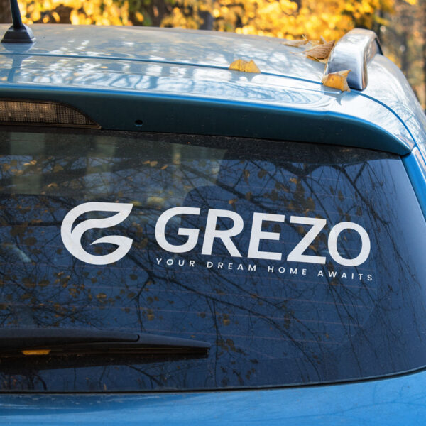 car window label